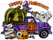 Happy Halloween Truck DTF Transfer