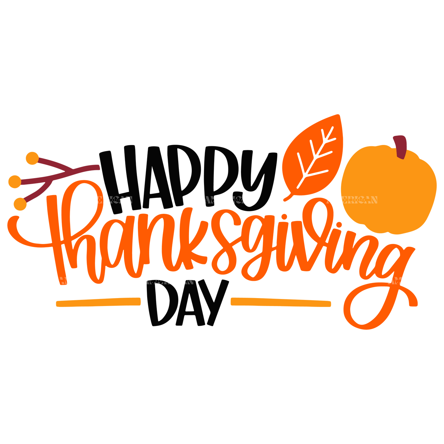 Happy Thanks Giving Day-3 DTF Transfer