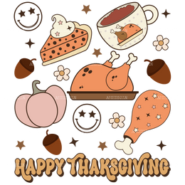 Happy Thanksgiving Food DTF Transfer
