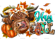 Hay Fall Cow DTF Transfer