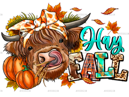 Hay Fall Cow DTF Transfer
