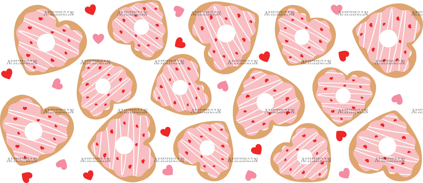 Heart Donuts Valentine-1 UV DTF Transfer