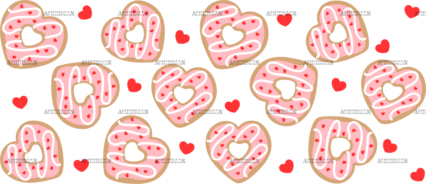 Heart Donuts Valentine-2 UV DTF Transfer