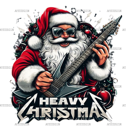 Heavy Christmas Santa DTF Transfer