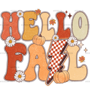 Hello Fall Bolt Dotted DTF Transfer