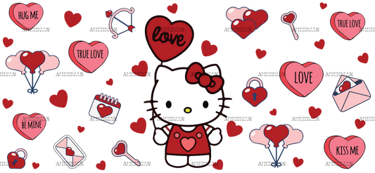 Hello Kitty Love UV DTF Transfer