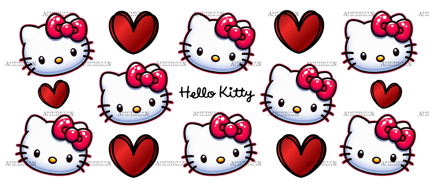 Hello Kitty Valentine Red UV DTF Transfer