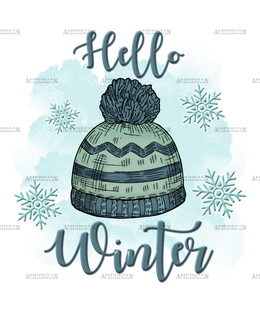 Hello Winter Beanie DTF Transfer