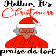 Hellur Its Christmas Red DTF Transfer