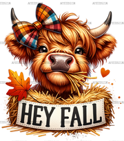 Hey Fall Cow-1 DTF Transfer
