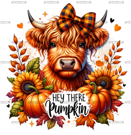 Hey There Pumpkin Cow-1 DTF Transfer