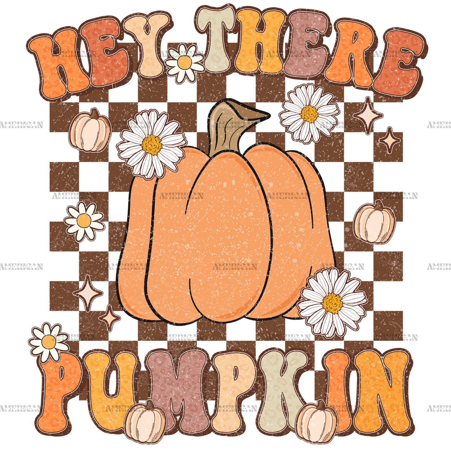 Hey There Pumpkin Fall Dotted DTF Transfer