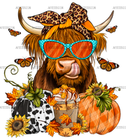 Highland Cow Fall DTF Transfer