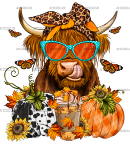 Highland Cow Fall DTF Transfer