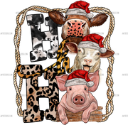 HoHoHo Farm Animals DTF Transfer