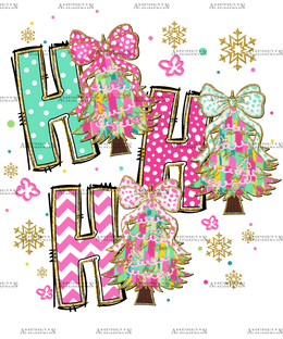 HoHoHo Trees DTF Transfer