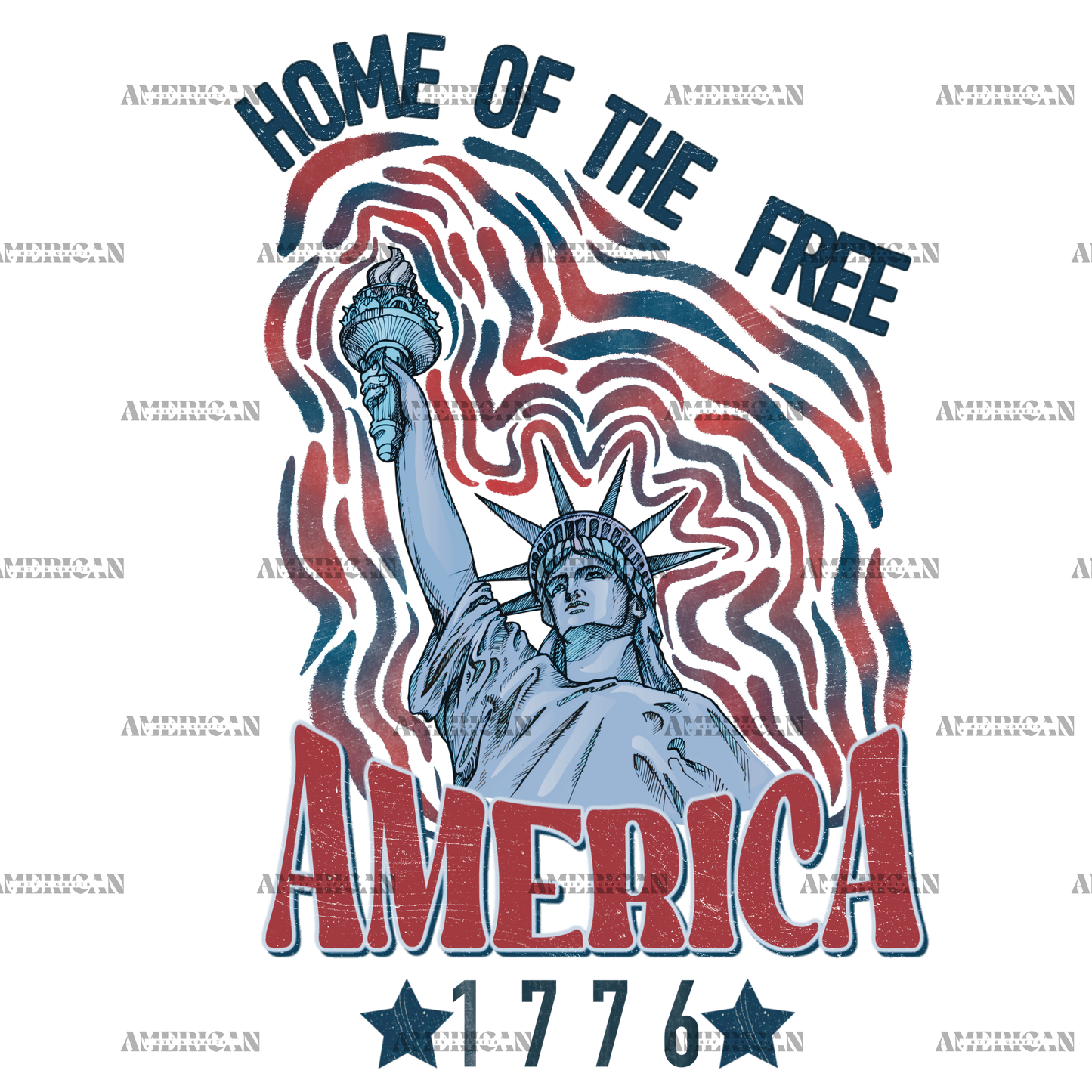 Home Of The Free America Retro DTF Transfer