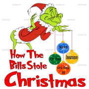 How The Bills Stole Christmas Grinch DTF Transfer