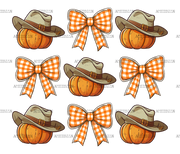 Howdy Autumn Pumpkins Bows-1 DTF Transfer