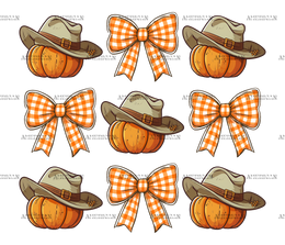 Howdy Autumn Pumpkins Bows-1 DTF Transfer