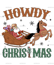 Howdy Christmas Santa Sleigh DTF Transfer