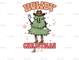 Howdy Christmas Tree Man DTF Transfer