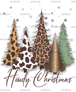 Howdy Christmas Trees-3 DTF Transfer