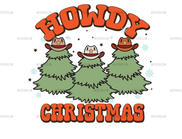 Howdy Christmas Trees DTF Transfer