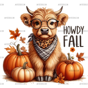 Howdy Fall Cow DTF Transfer