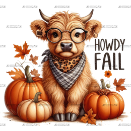 Howdy Fall Cow DTF Transfer