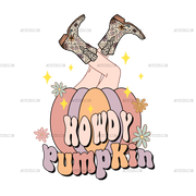 Howdy Pumpkin Boots DTF Transfer
