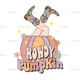 Howdy Pumpkin Boots DTF Transfer