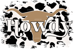Howdy Western Cow DTF Transfer