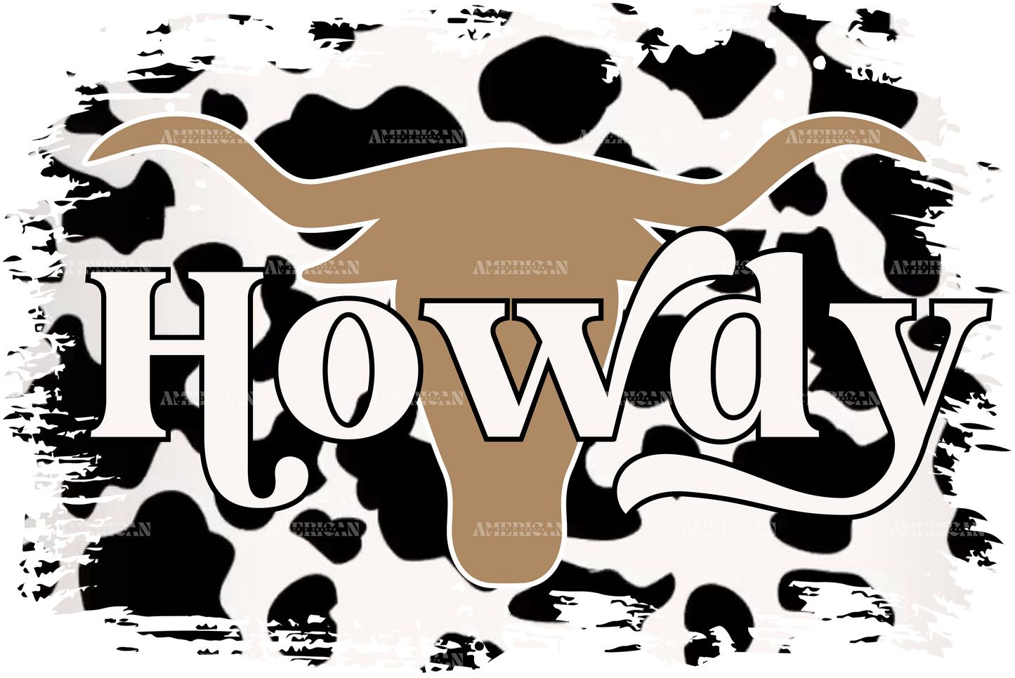 Howdy Western Cow DTF Transfer