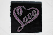 Pink Love Heart Rhinestone DTF Transfer