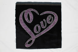 Pink Love Heart Rhinestone DTF Transfer