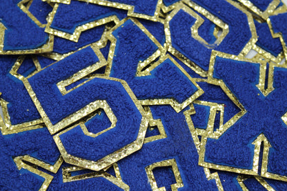 Royal Blue and Gold Sequin 2.5" Chenille Letter Varsity