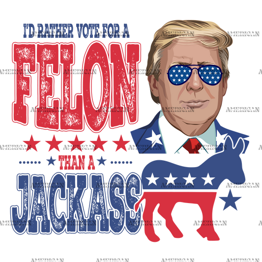 I'd Rather Vote For A Felon Than A Jackass-4 DTF Transfer