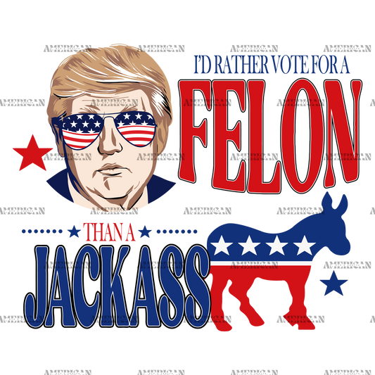 I'd Rather Vote For A Felon Than A Jackass-5 DTF Transfer