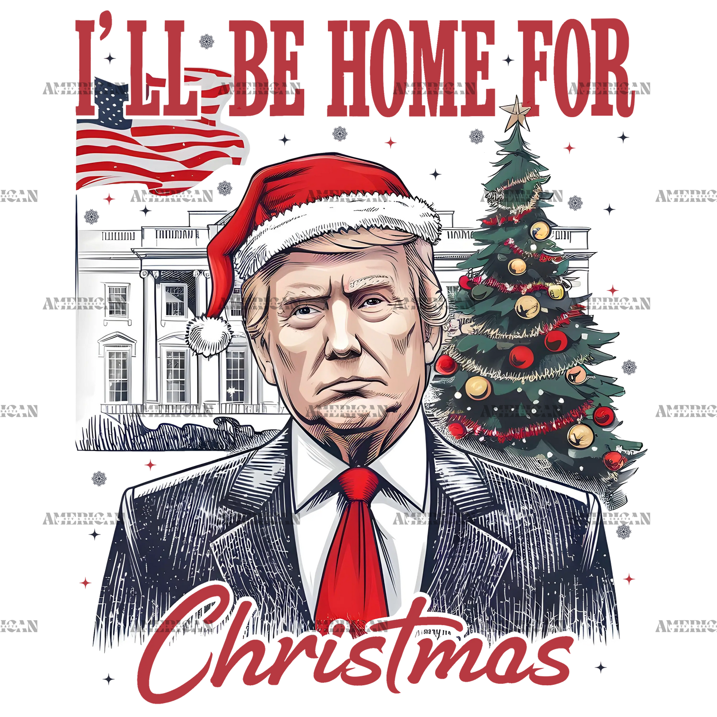 I'll Be Home For Christmas Trump-1 DTF Transfer