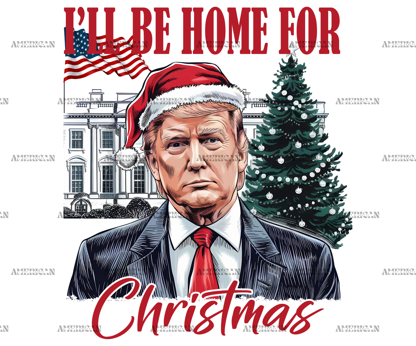 I'll Be Home For Christmas Trump-14 DTF Transfer