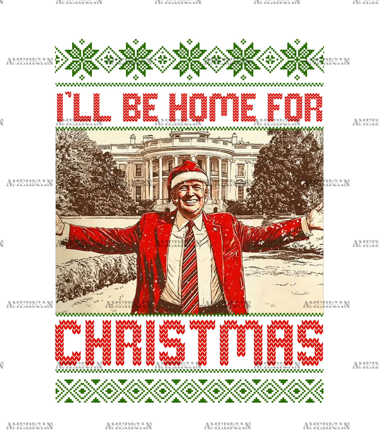I'll Be Home For Christmas Trump-16 DTF Transfer