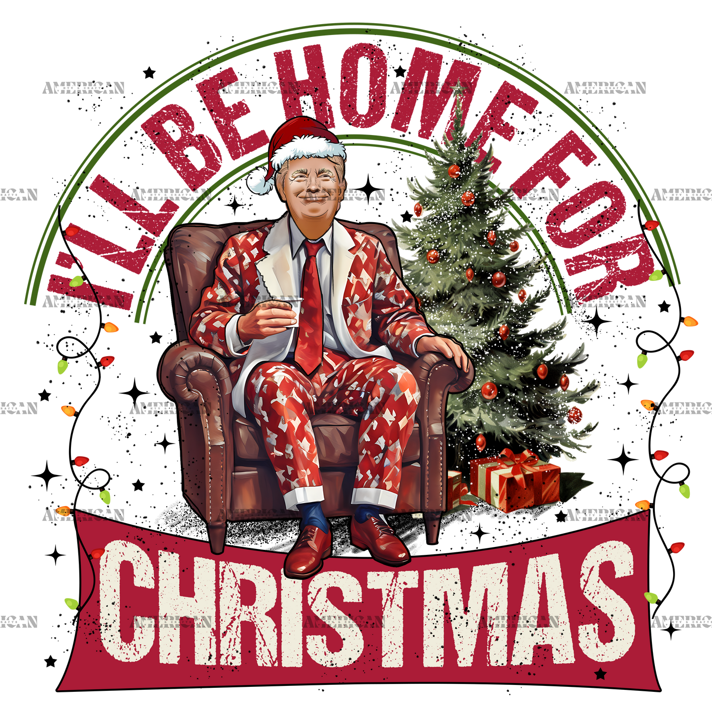 I'll Be Home For Christmas Trump-7 DTF Transfer