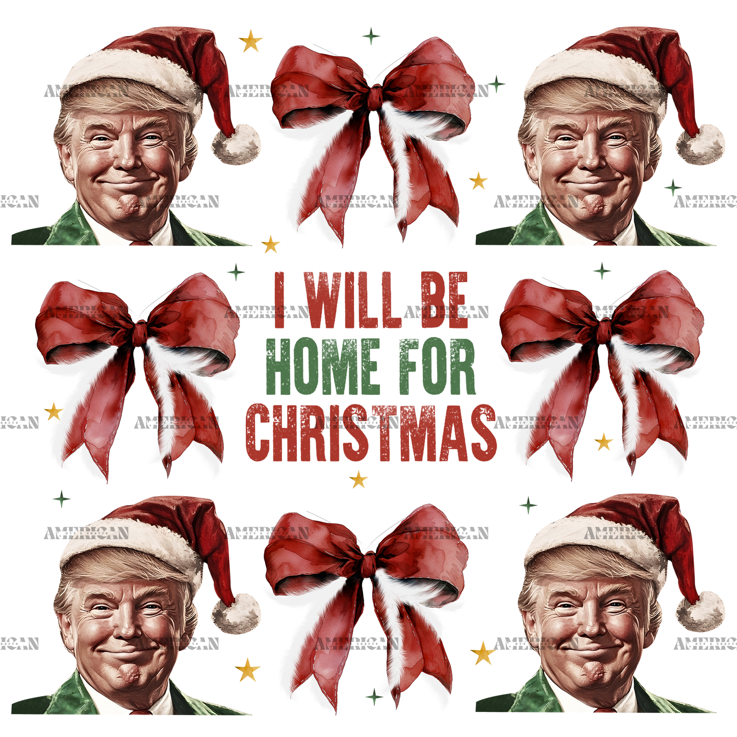 I'll Be Home For Christmas Trump-8 DTF Transfer
