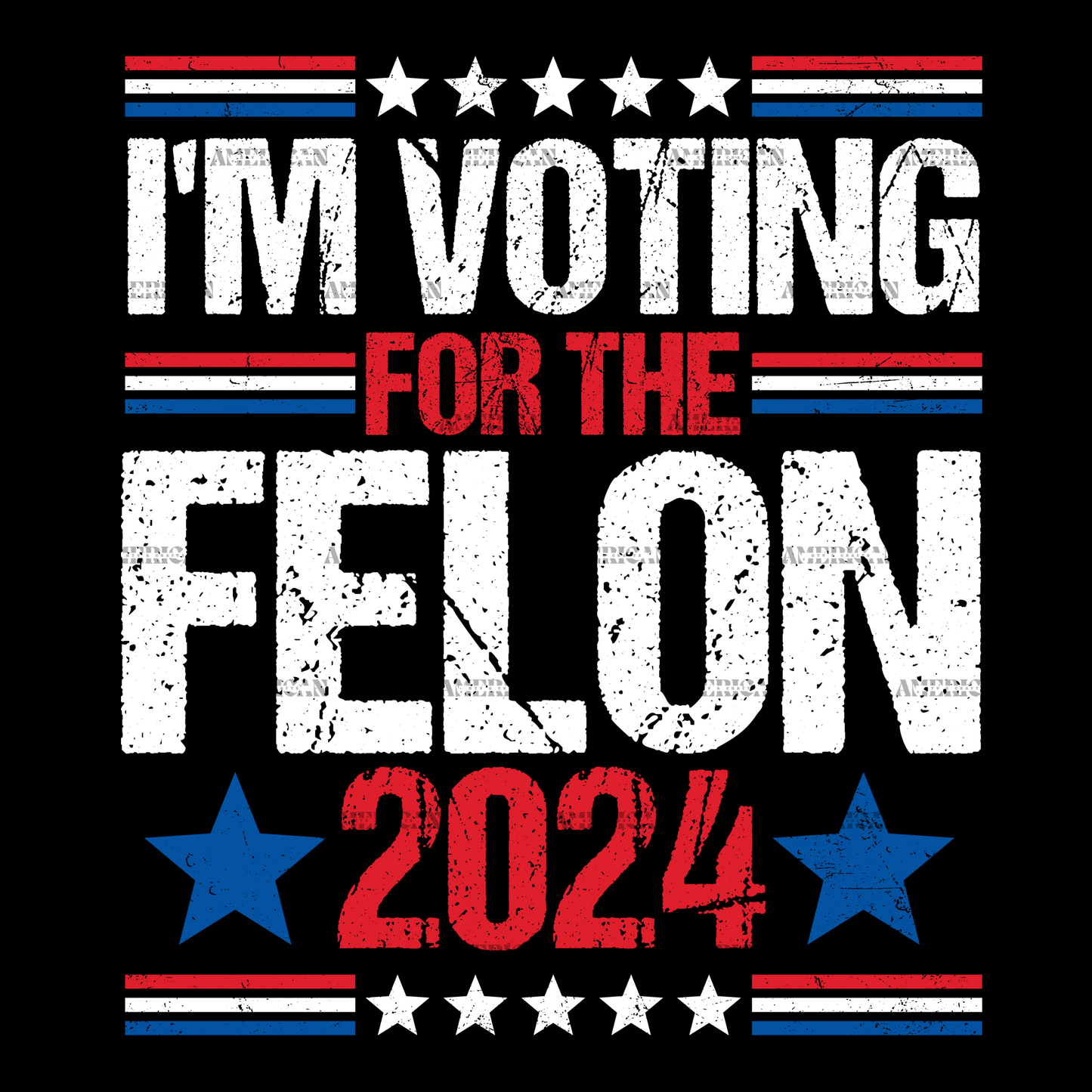 I'm Voting For The Felon 2024 White DTF Transfer