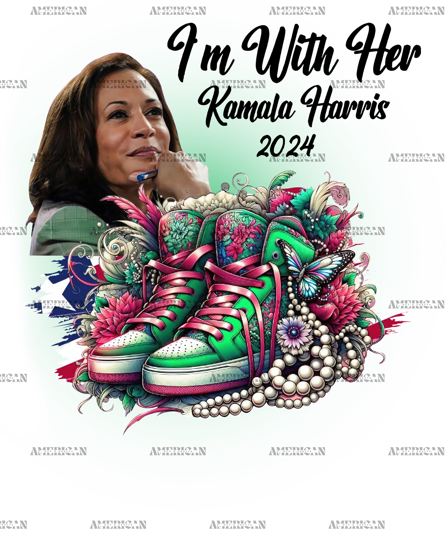 I'm With Her Kamala Harris 2024 Shoe DTF Transfer