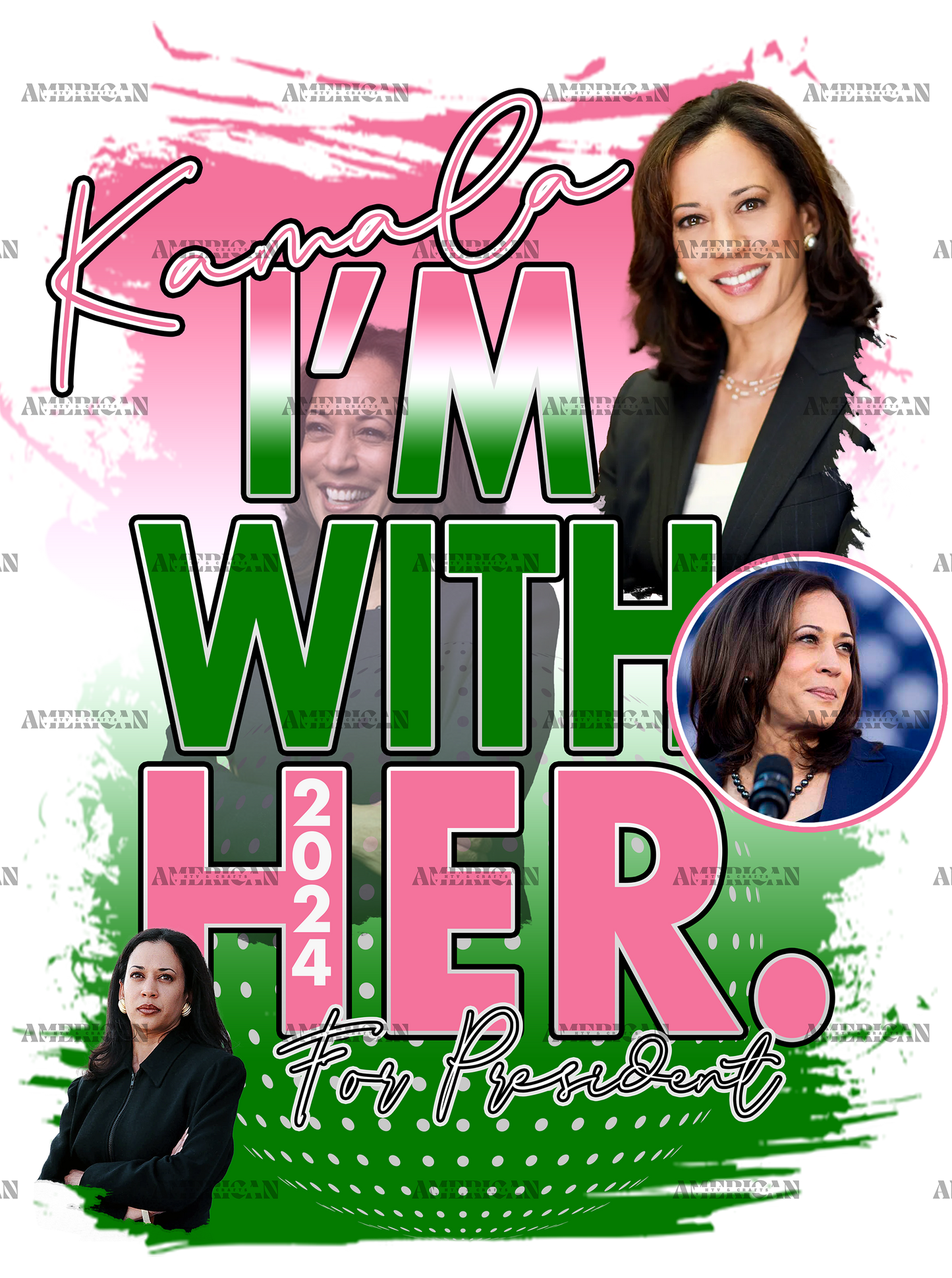 I'm With Kamala For President-2 DTF Transfer