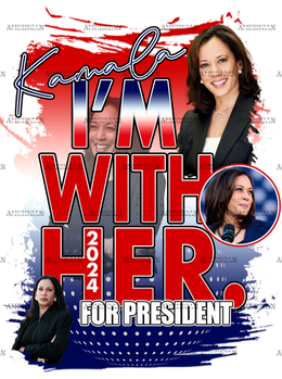 I'm With Kamala For President-3 DTF Transfer