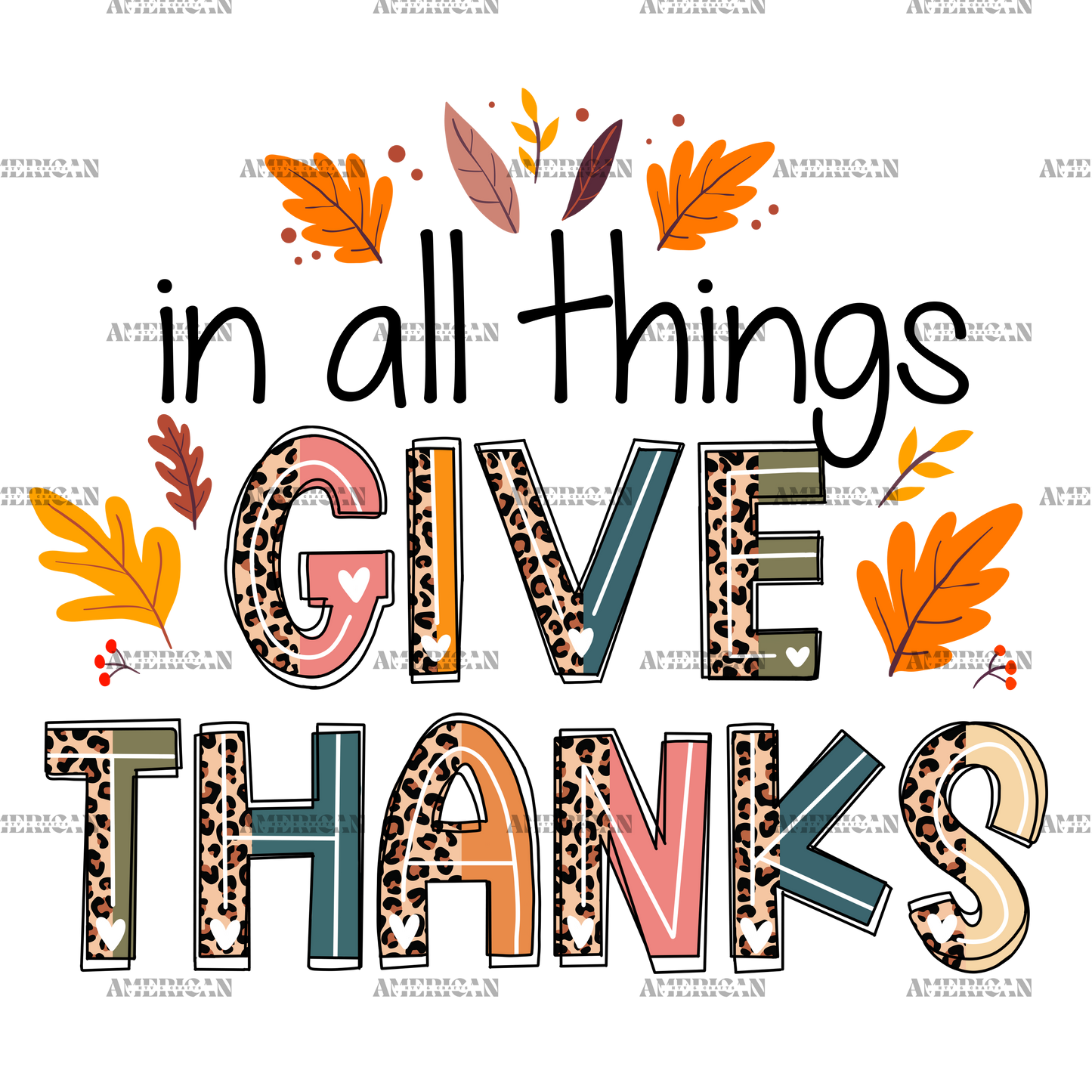 In All Things Give Thanks-2 DTF Transfer