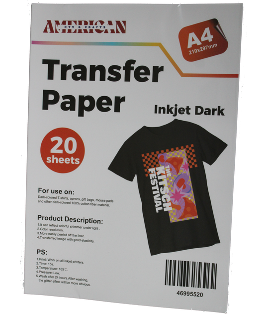 A4 Inkjet Dark Transfer Paper 20 Sheets